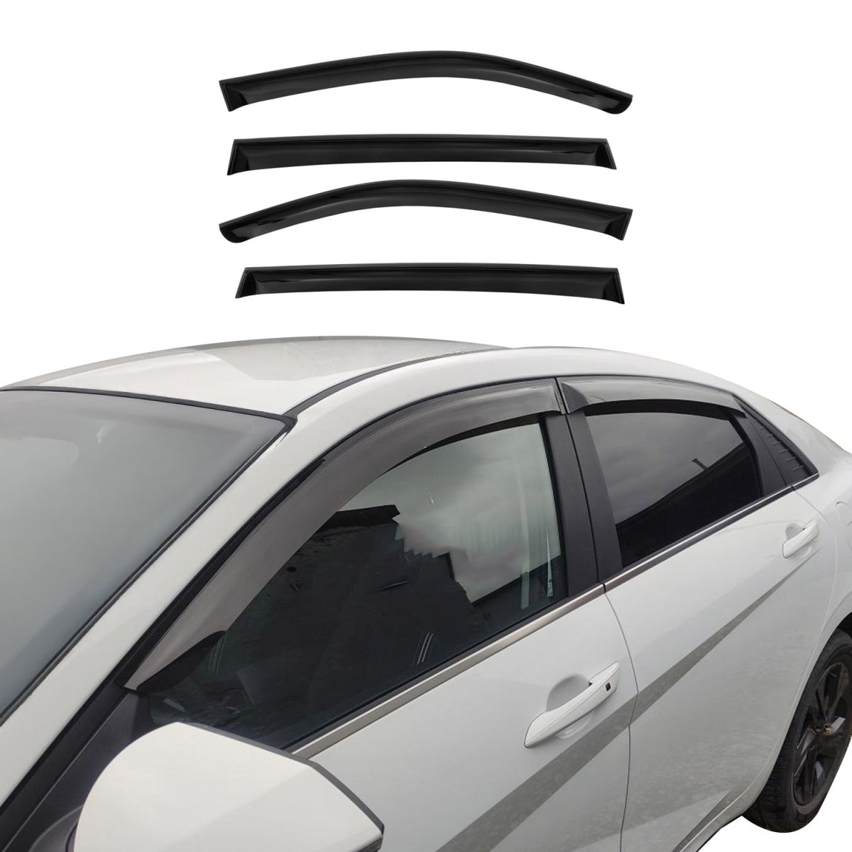 Kia Optima Wind Deflector - Omac - Acrylic 4 Pcs - Black - '11-'15